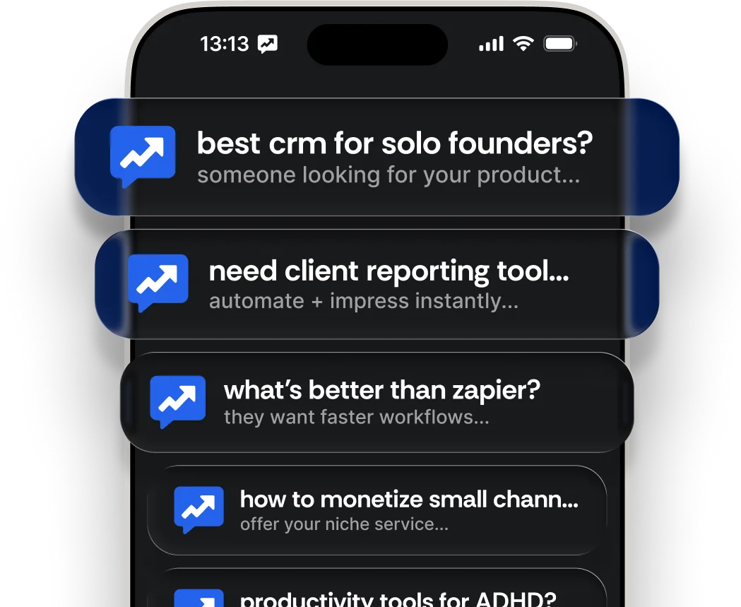 ReplyGain lead opportunity alerts displayed on a phone