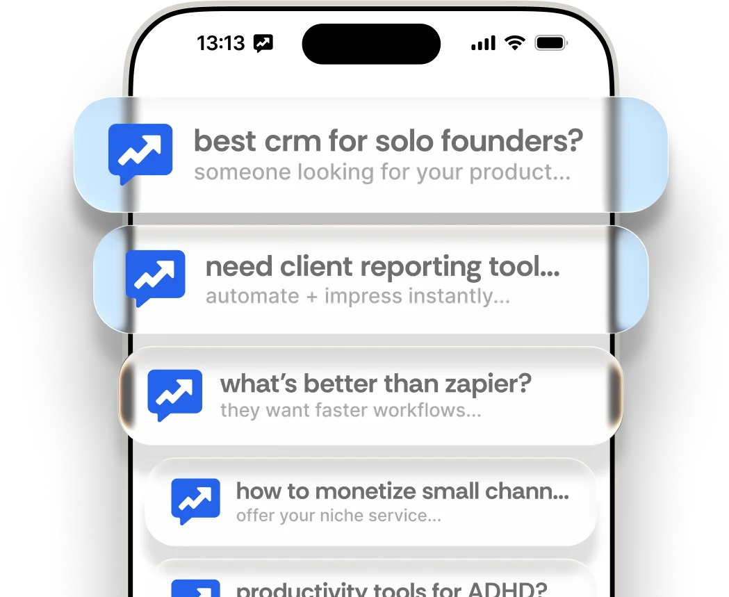ReplyGain lead opportunity alerts displayed on a phone